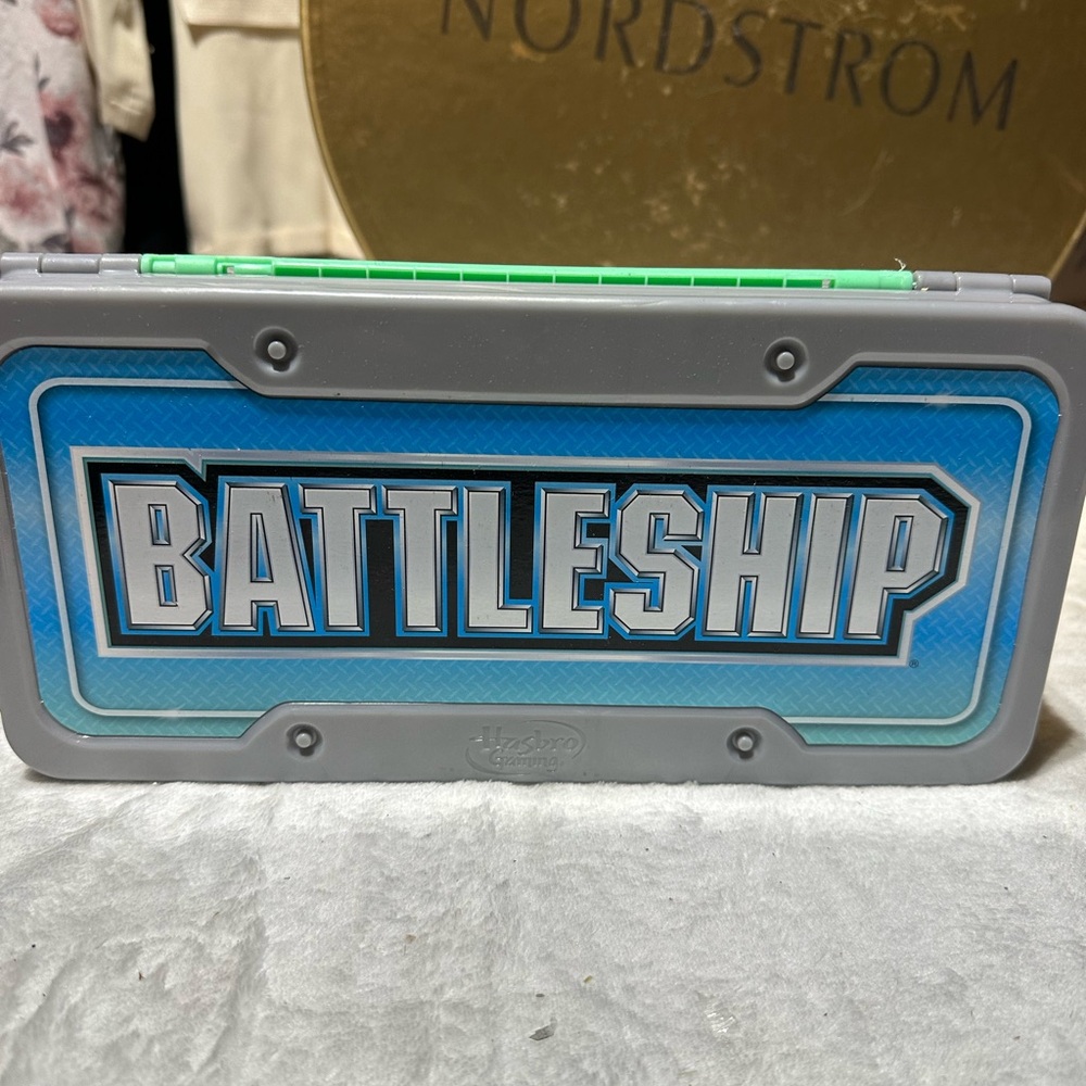 Hasbro Battleship Travel Game - Blue & Gray Case with Green Hinge